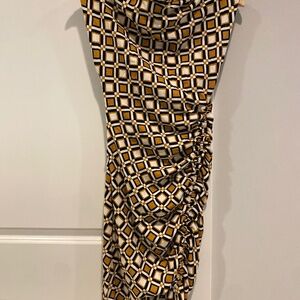 Anthropologie Cowl Neck Geometric Dress